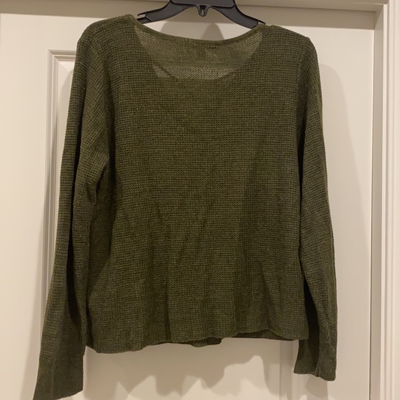 Army Green Pullover Sweater - Picture 2 of 7
